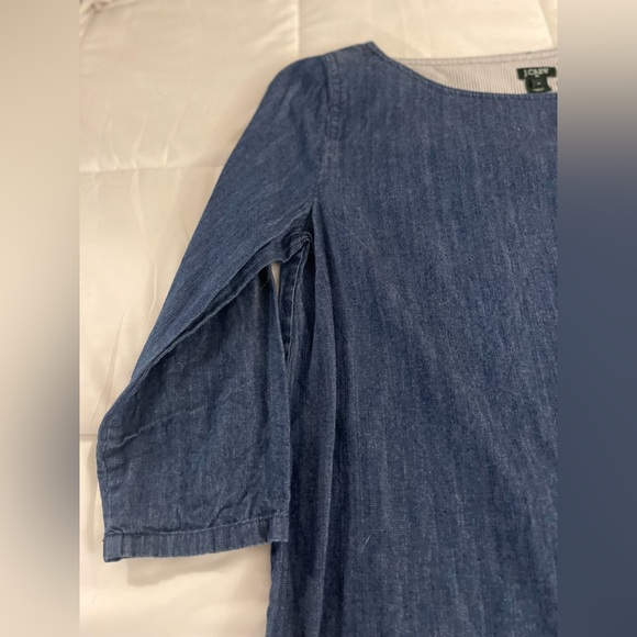 J.Crew 3/4 Sleeve Denim Smock Shirt Womens size 8 - Picture 3 of 5